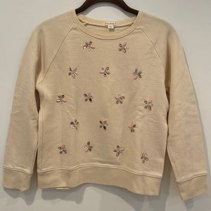 J.Crew Crewcuts Girl Ivory Jeweled Sweatshirt